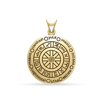 Wheel of the Year Gold Pendant GPD232 - Jewelry